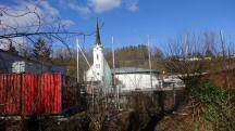 Blick zur Kath. Pfarrkirche Zur unbefleckten Empfngnis in Viehofen